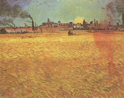 Vincent Van Gogh Sunset:Wheat Fields near Arles (nn04) china oil painting image